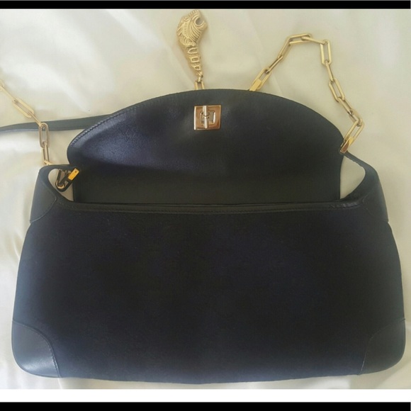 GUCCI TOM FORD Black Suede Flap Med Bag Chain RARE - Picture 13 of 13